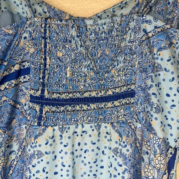 Vici Blue Paisley Sweetheart Midi Dress Size S Coastal Cowgirl - Picture 5 of 13